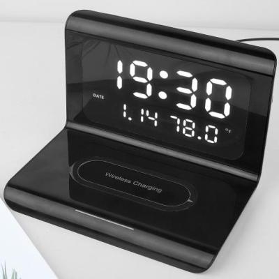 China 2021 Mobile Phone Alarm Clock Amazon Top Selling Wireless Charger For Huawei LG And Other Phones for sale