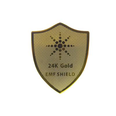 China Fashion And Health Anti Radiation Sticker Hot Gold Anti-Radiation Round EMF Quantum Shield Round Battery Recovery Sticker for sale