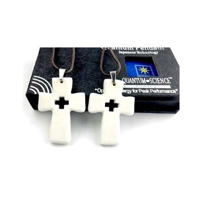 China Current Japanese Scalar Energy Bio Pendant 5G Technology Anti-Emf Stone Cross Pendant With Negative Ion for sale