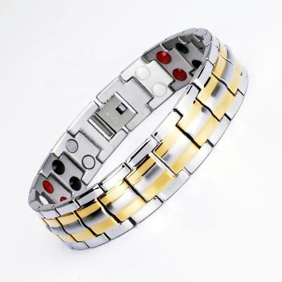 China High Quality 316L Stainless Steel Adjustable Bangle Silver Gold 4 in1 Magnetic Bracelets Stock for sale