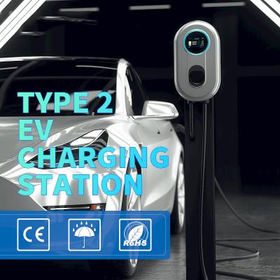 China van de Laderswallbox van 32A EV de Auto van 3Phase 22.08KW Elektrische het Laden Posttype2 Kabel 5m met LCD het Scherm Te koop