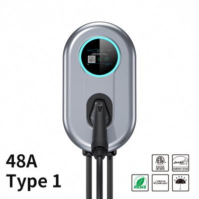 China 48A Wallbox EV Charger Station With LCD Screen APP Wifi/Bluetooth 11.52 KW Type 1 EV Home Charger for sale