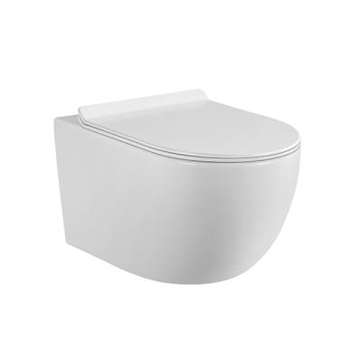 China Concealed Modern Rimless Flush Sanitary Ware System High Sanitary Ware Bathroom Ceramic WC Wall Hung Toilet for sale