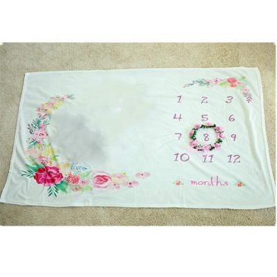 China 2021 Anti-Pull Wholesale New China Design Super Soft Cute Baby Monthly Milestone Blanket for sale