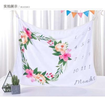 China High Quality Super Plush 280gsm Fleece Anti-Pull Baby Milestone Monthly Blanket for sale