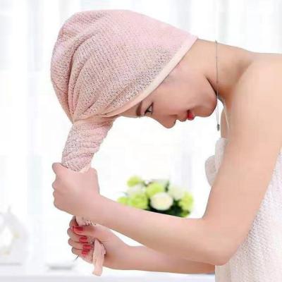 China Viable Wholesale Soft Textile Hair Drying Towel, Promotion Microfiber Hair Towel For Women for sale