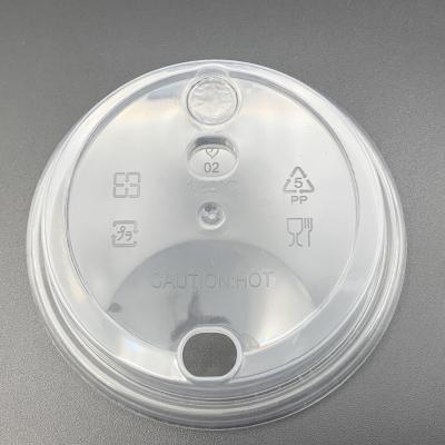 China Composite Material PP Material Leakproof Cover Disposable Cup Lid For Milk Tea 90mm White Coffee Lid for sale