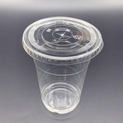 China Custom Logo Printed Clear Recyclable 12,16,20,24oz PP Pamper Transparent Disposable Plastic Cup With Lid for sale