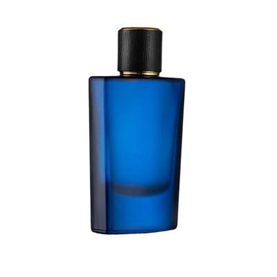 China Frosted Logo Cologne Spray Blue Black 30ml 50ml Glass Perfume Bottle Eco-friendly Custom Made Men Perfume Bottle for sale