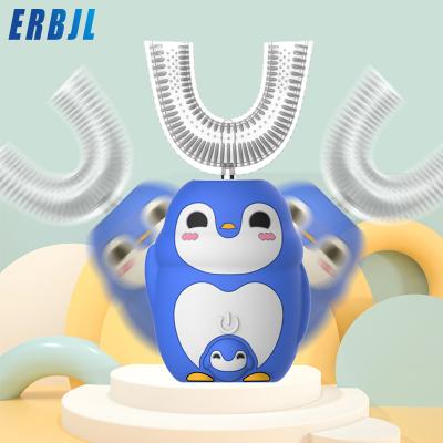 China manufacturer cartoon u shape battery operated automatic silicone child electric toothbrush for kids in china for sale