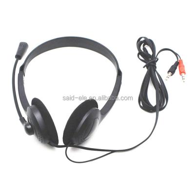 China Headband Internet Cafe Computer Headset With Double Microphone Laptop Low Cost Gaming Earphone 3.5mm Jacks for sale