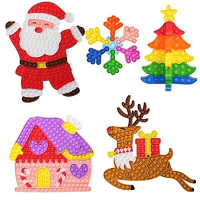 China Innovative Christmas Tree Trigger Push Noise Bubble Stir Toy Pop Fidget Sensory Puzzle Snaps for Anxiety Relieve for sale