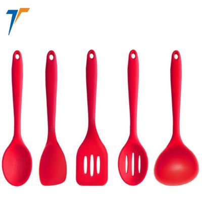 China Sustainable 5-Pack Kitchen Utensil Set Nonstick Silicone Cookware Sets Easy To Clean Cooking Utensils for sale