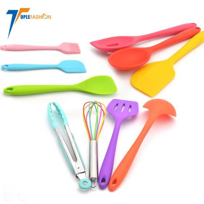 China Sustainable 10 Pcs Food Grade Silicone Kitchenware Utensil Set for sale