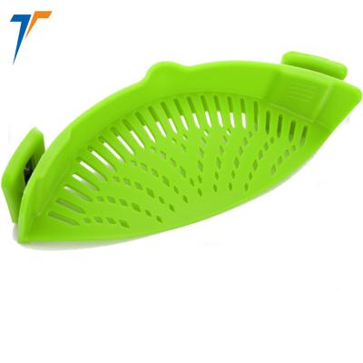 China Viable Instant Kitchen Silicone Strainer Clip Strainer Liquid Separate for sale