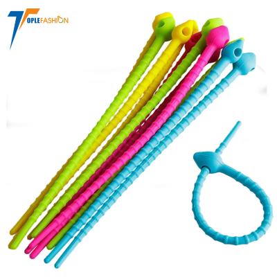 China Eco-friendly Smart Food Saver Reusable Clip Bag Cable Silicone Rubber Multi-Use Twist Tie for sale