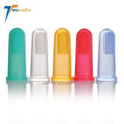 China Manual Oral Gum Massager Food Grade Finger Silicone Baby Toothbrush for sale