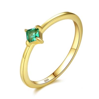 China Fashion CLASSIC Gold Plated 925 Sterling Silver Jewelry Engagement Emerald Topaz Rings for sale