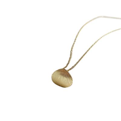 China BOHEMIA Delicate Custom Gold Shell Beach Necklace 925 Sterling Silver Shell Pendant Necklace for sale