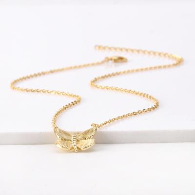 China Cute Tasty Butterfly Pendant Necklace #70 Gold Brass Butterfly Necklace Minimalist Jewelry For Women Bridesmaid Gift for sale