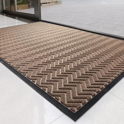 China CLASSIC Low Profile Non Slip Mud Absorbent Dirt Scuffing Commerical Entrance Mat Door Cover With Rubber Bottom for sale