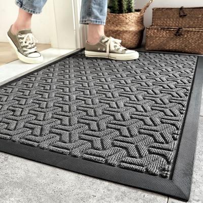 China CLASSIC Low Profile Non Slip Mud Absorbent Dirt Resistant Entrance Scuff Mat With Rubber Bottom for sale