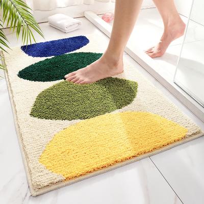 China Wholesale Sustainable Folcking Soft Colored Rectangular Non Slip Bath Mat Door Rug With TPR Base For Drying Feet for sale