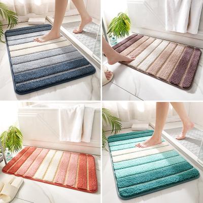 China Sustainable Wholesale Rectangular Colored Soft Slip Non Flocking Bath Mat Door Rug With Great Absorbency for sale