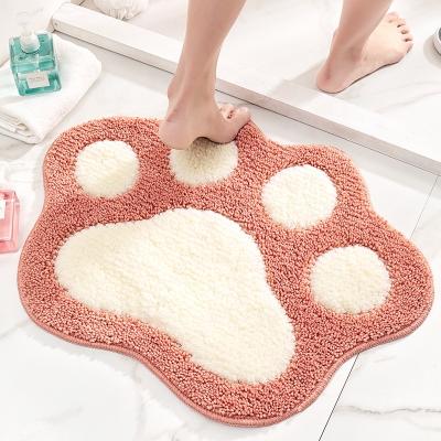 China Cat Paws Feet Shaped Soft Bathroom Viable Thick Blanket Non-Slip Washable Classy Chic Cute Mat Area Bath Covers for sale