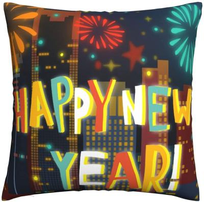 China Cheap Home Decor Customized Decorative New Year Pillow Covers For Christmas And New Year Decoration for sale