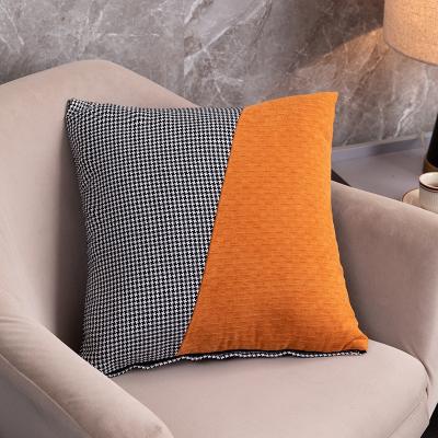 China Modern Home Decor Houndstooth Accent Splicing Square Decorative Tile Covers Cushion Cases For Living Room Couch Bed Sofa for sale