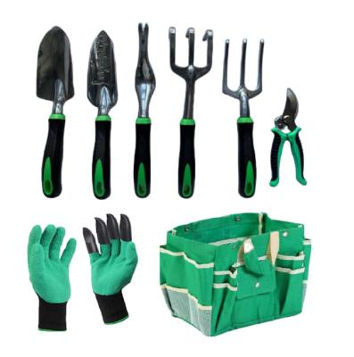 China 2021 New Design Heavy Duty Gardening 8 Piece Aluminum Alloy Garden Tool Kit With Carry Bag for sale