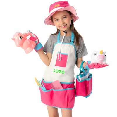 China Gardening/Beach Playing Hat Apron Wholesale Toy Includes Watering Can Planter Sun Tool Kit Gardening Kids Outdoor Play Gifts For Girls for sale