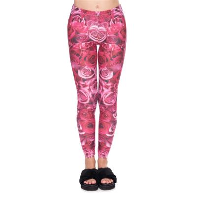 China OEM factory custom antibacterial fashion 3d print soft butter elastic yoga leggings for women for sale