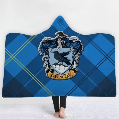 China Wearable Plush Fleece Oversize Fleece Anti-pull 3D Print Hooded Blanket For Adults And Kids for sale