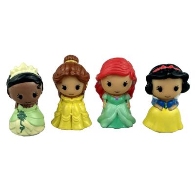 China Cartoon Toy Customized TPR Disny Squishy Toys Anime Collectible Figure Little Princesses Custom Rubber Toys for sale