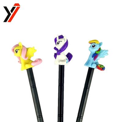 China Cartoon Toy ICTI OEM Custom Rubber Little Pony Toys Animal Pencil Toppers Manufacturer for sale