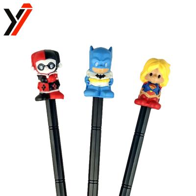 China Europe Custom Design Toys Disny Superhero Rubber Pencil Toppers For Kids for sale