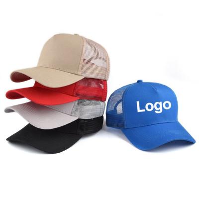 China breathable & White 5 Panel Mesh Hats Wholesale Women Men Waterproof Sports Covers Baseball Trucker Hats With Custom Logo for sale