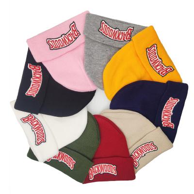 China breathable & Designer Backwoods Lettering Caps Waterproof Hats Women Men Warm Knitted Hats Beanie Hats With Custom Logo Wholesale Winter for sale