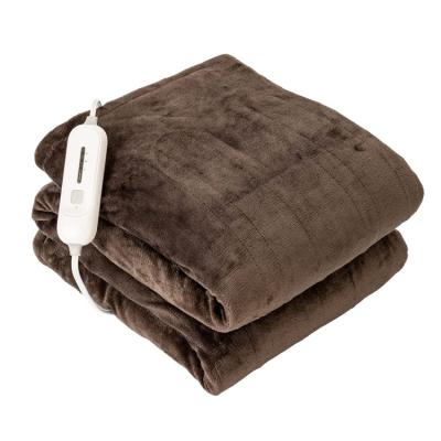 China Portable Super Soft Plush Fleece Heated Throw Blanket With Auto Off Timer Function for sale