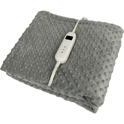 China Gray Color Bubble Style Electric Portable Heated Throw Blanket for sale