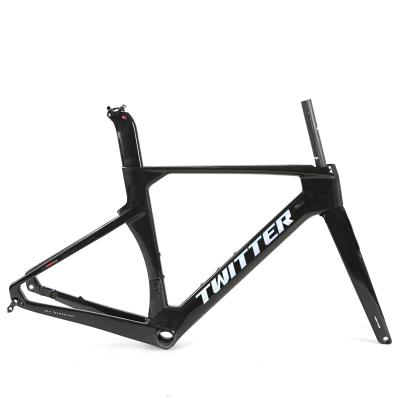 China Axle Compatible Twitter Off Road Bike Frame R10 700C Racing Bicycle By Axle Disc Brake Road Bike Carbon Frame for sale