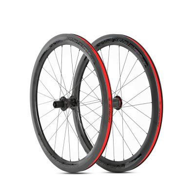 China Road bicycle RS-CBR50 700c carbon fiber disc road bike wheelset with thru axle (F12*100_R12*142mm) for sale