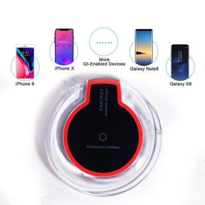 China Universal Phone Imagination Qi Wireless Charging Wireless Charger For IPhone Samsung Xiomi Lumix Cell Phone Qi 5W K9 Crystal Wireless Charger for sale