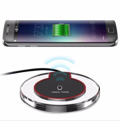 China China Factory Hot Sale Universal K9 Crystal Qi Wireless Charger With LED Wireless Charging Light For Mobile Phone for sale