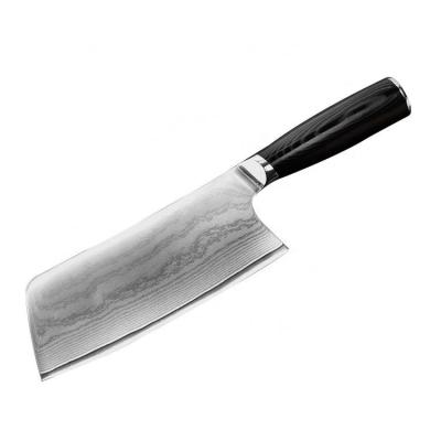 China 6.7 Inch Damascus Chef Knife Disposable Laser Pattern Kitchen Knife Pakka Wooden Handle for sale