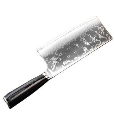 China Wholesale Disposable Stainless Steel 7 Inch Damascus Laser Pattern Cleaver Chopper Knife for sale