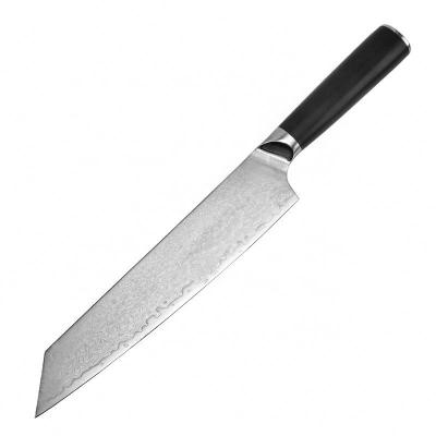 China 9 Inch Limitation Disposable Damascus Santoku Chef Knife With Stainless Steel Blade for sale