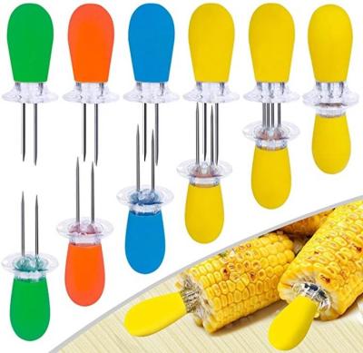 China BBQ Corn Hot Sale Stainless Steel Corn Fork Cute Easily Cleaned Cute Corn Holder for sale